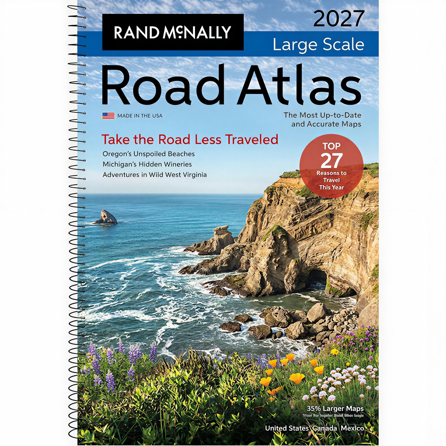 Rand McNally 2027 Large Scale Road Atlas: United States, Canada, Mexico