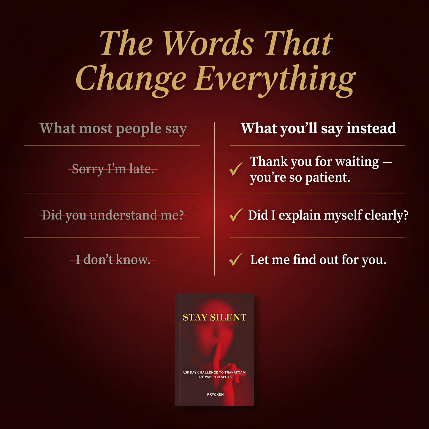 Stay Silent: A 30 Day Challenge to Transform the Way You Speak